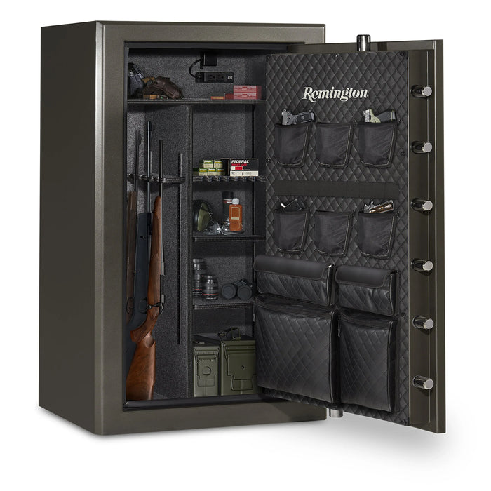 Remington Express SAR5934E 34-Gun Fireproof and Waterproof Gun Safe with Electronic Lock, Graphite Satin Metallic Finish - Ironclad Sentry