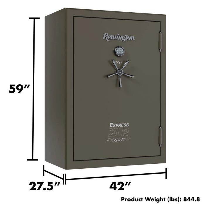 Remington Express SAR5960E-XLR 60-Gun Fireproof and Waterproof Gun Safe with Electronic Lock, Graphite Satin Metallic Finish - Ironclad Sentry