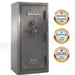 Remington Nitro SAR6526 Nitro 26-Gun Fireproof and Waterproof Gun Safe with Electronic Lock, Seltzer Gray Gloss - Ironclad Sentry