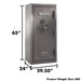 Remington Nitro SAR6526 Nitro 26-Gun Fireproof and Waterproof Gun Safe with Electronic Lock, Seltzer Gray Gloss - Ironclad Sentry